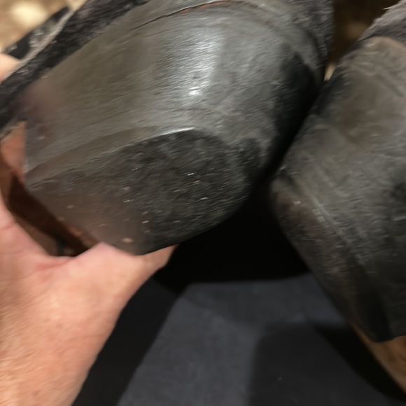 Golden Goose black suede boots w/silver thread worn only a few times. Silver zip - Picture 8 of 10